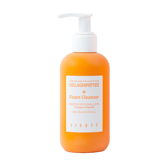 Jigott Collagenpeptide Foam Cleanser bottle front view for wholesale K-Beauty listing
