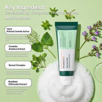 MADECA21 TECA Solution Soothing Gel Cleanser 100ml – TECA & Centella Calming Facial Cleanser | Wholesale K-Beauty