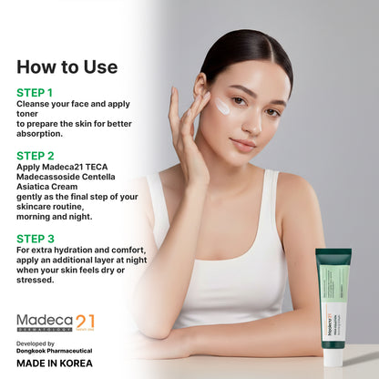 MADECA21 TECA Solution Soothing Cream 50ml – TECA & Centella Barrier Repair Cream | Wholesale K-Beauty