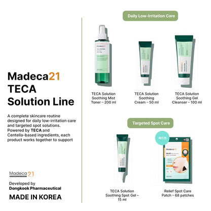 MADECA21 TECA Solution Soothing Gel Cleanser 100ml – TECA & Centella Calming Facial Cleanser | Wholesale K-Beauty