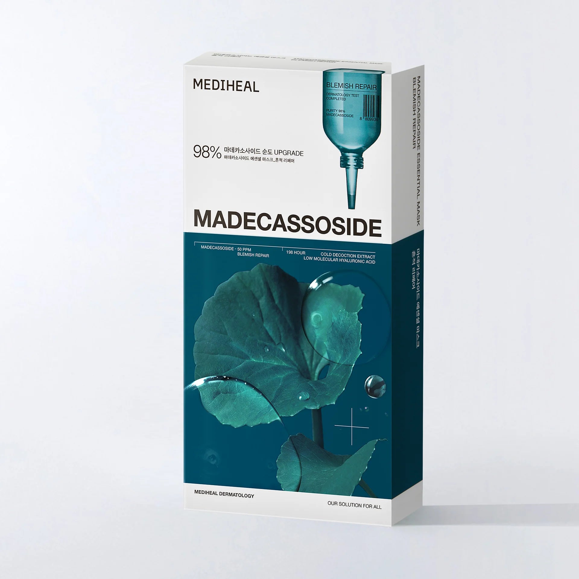 Main pouch image of Mediheal Madecassoside Essential Mask Blemish Repair with dropper cap.