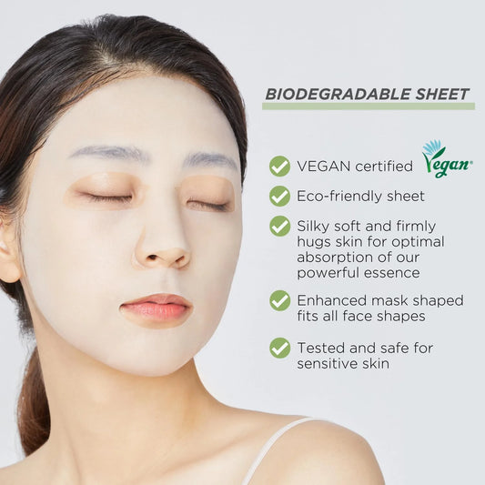 Main front view of Mediheal Tea Tree Essential Mask packaging with calming label