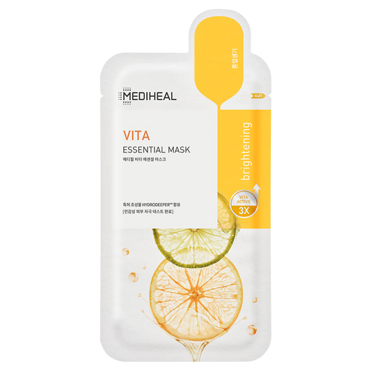 Promotional graphic of Mediheal Vita Essential Mask for K-Beauty wholesale buyers