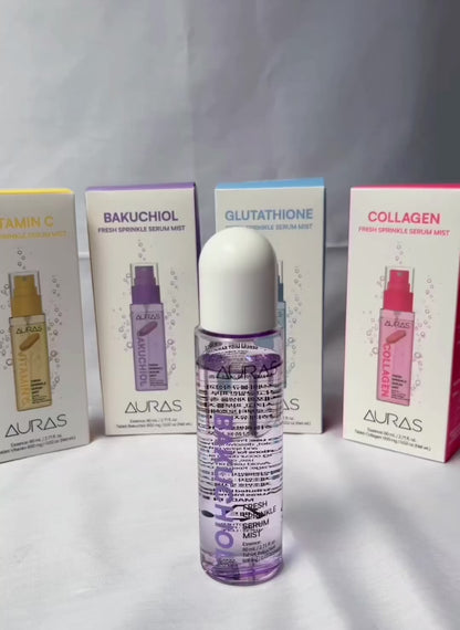 AURAS Fresh Sprinkle Serum Mist 60ml – Oxygen Bubble Glow Mist with Bakuchiol, Collagen, Vitamin C, Glutathione | Wholesale K-Beauty